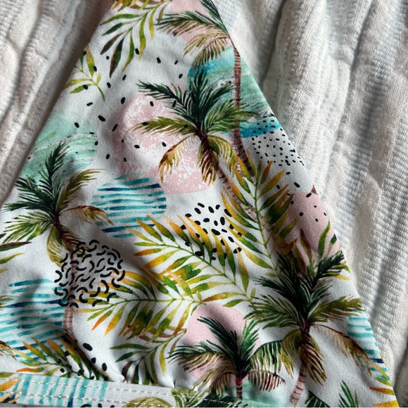 Tropical Print Triangle Bikini Top - Picture 6 of 6